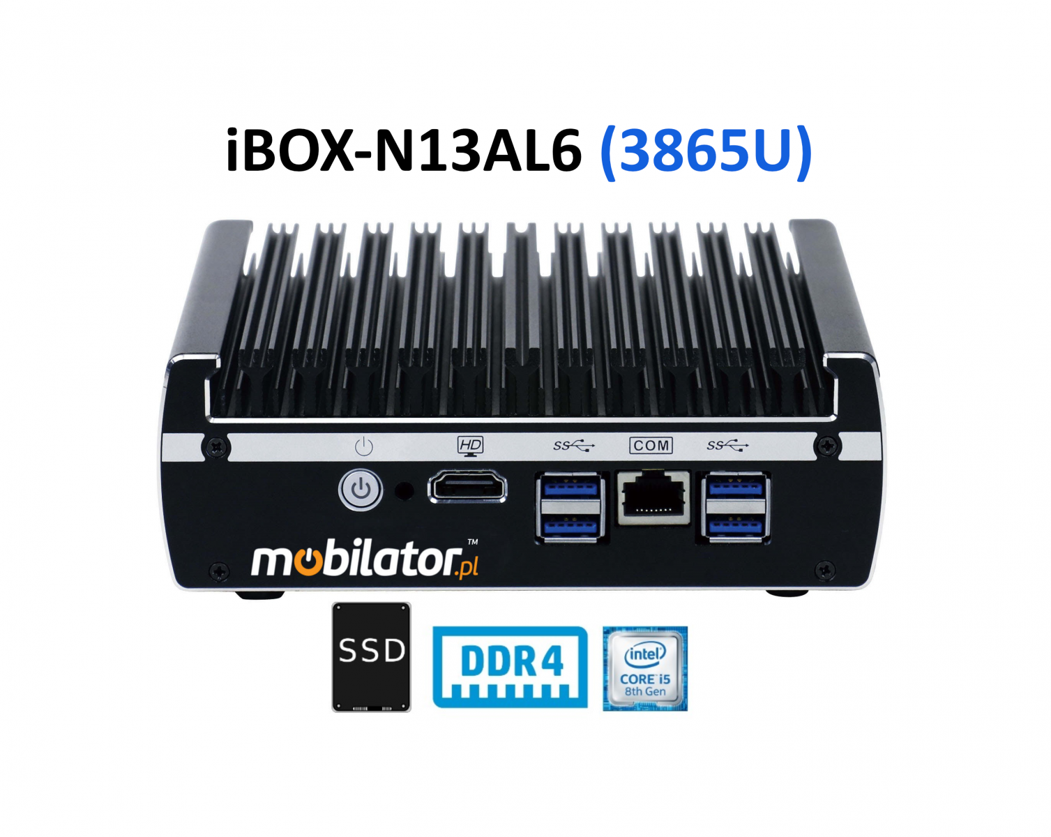  iBOX-N13AL6 (3865U) - Industrial Mini PC with fanless cooling system